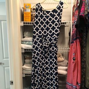 Navy and white dress